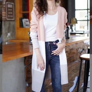 Multi-coloured open cardigan